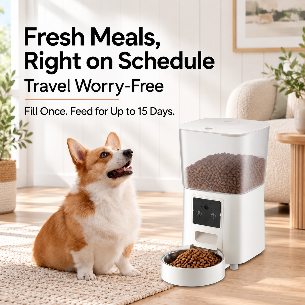Smart Auto Cat Feeder with Camera & Night Vision, Large Capacity -P5