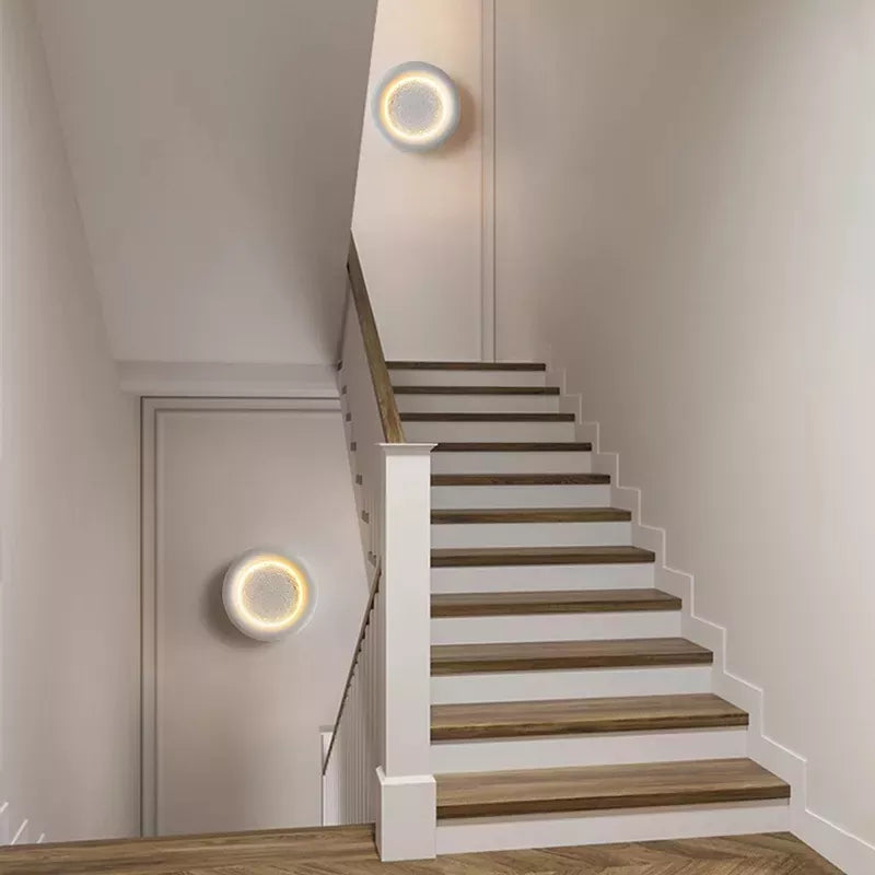 Indoor Full Moon LED Wall Lamp Creative Starry Bedroom