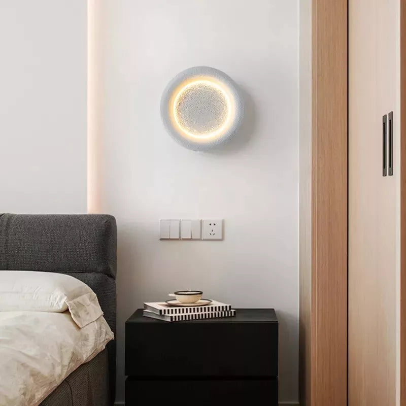 Indoor Full Moon LED Wall Lamp Creative Starry Bedroom