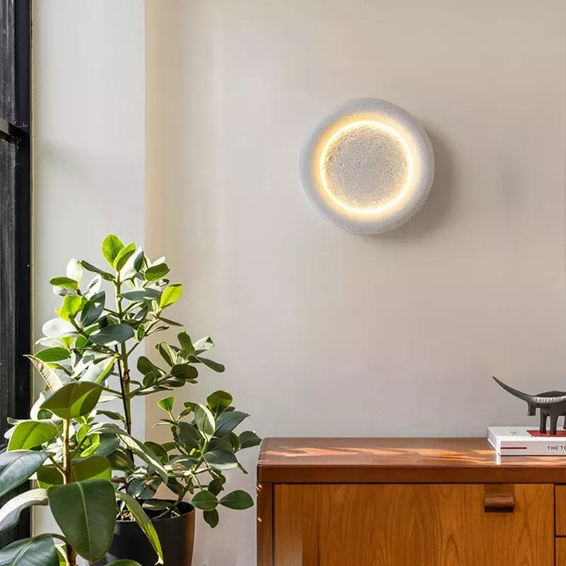 Indoor Full Moon LED Wall Lamp Creative Starry Bedroom