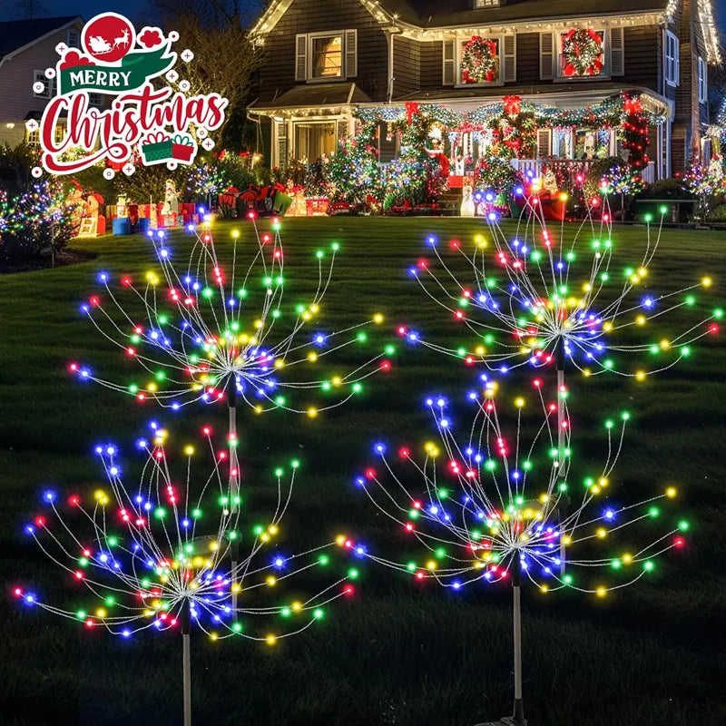 Christmas Garden Decor Solar Outdoor Flower Lights 120 LED (8 Pack)