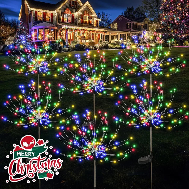 Christmas Garden Decor Solar Outdoor Flower Lights 120 LED (8 Pack)