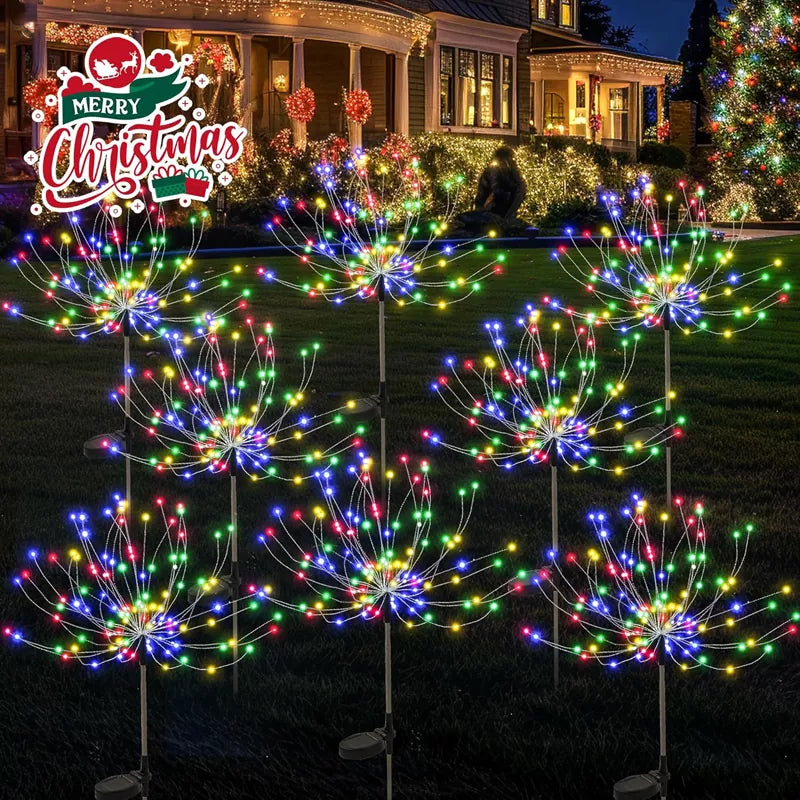 Christmas Garden Decor Solar Outdoor Flower Lights 120 LED (8 Pack)