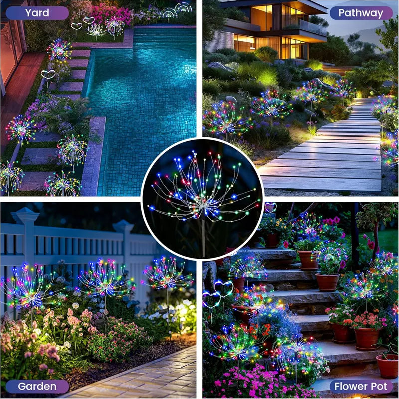 Christmas Garden Decor Solar Outdoor Flower Lights 120 LED (8 Pack)