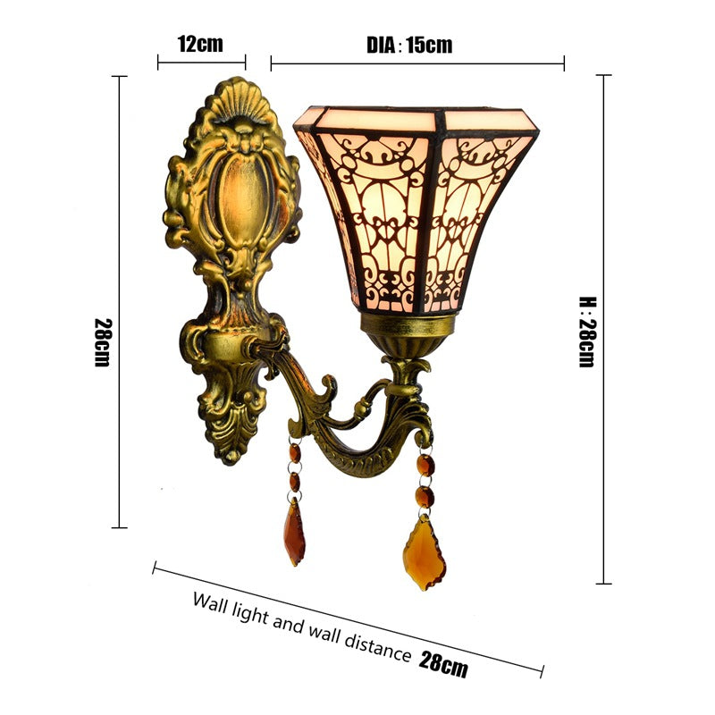 Tiffany Wall Lamp Pastoral Crystal Bar Hotel Hallway Arabic Style