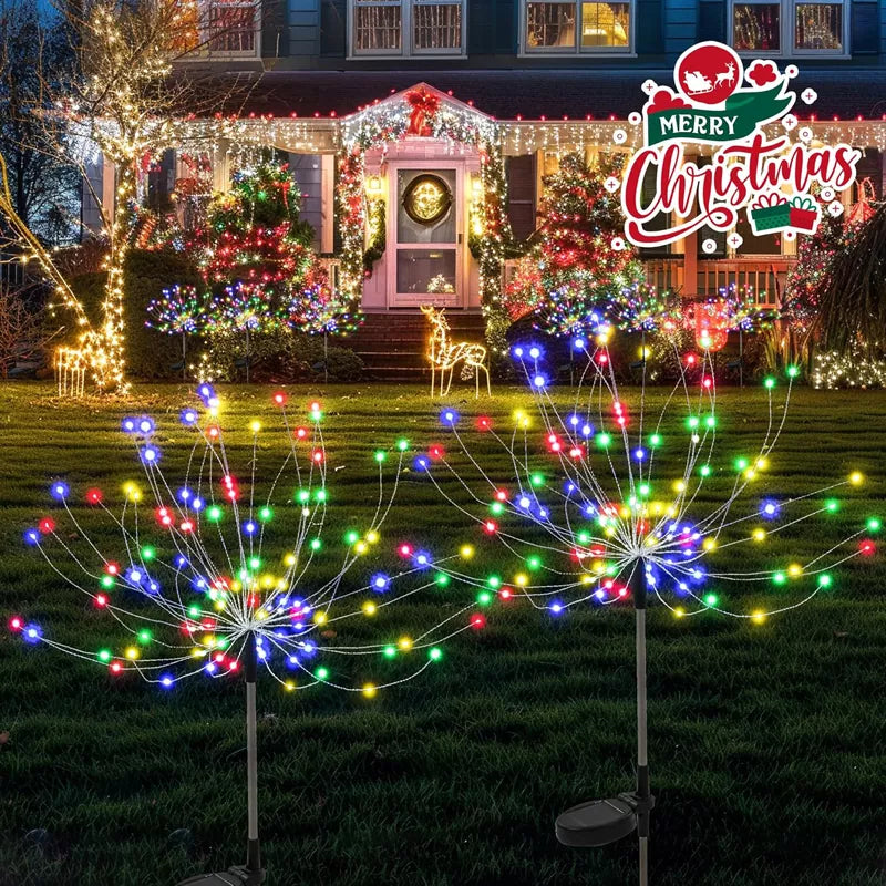 Christmas Garden Decor Solar Outdoor Flower Lights 120 LED (8 Pack)