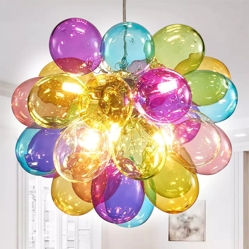 Bubbles Chandelier Hand Blown Colorful Glass Balloon-T7