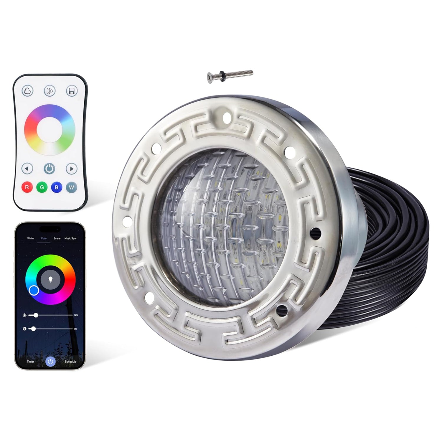 Inground Pool Spa Lighting System RGBW Color Change 6 Inch 50W LED
