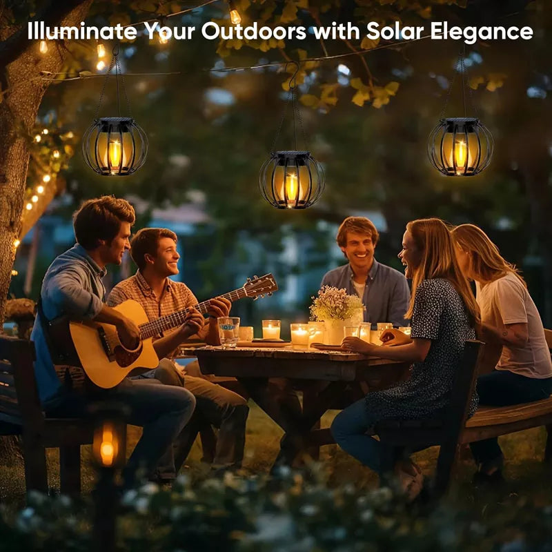 IP65 Solar Lanterns Hanging Lights For Outside Garden Decor