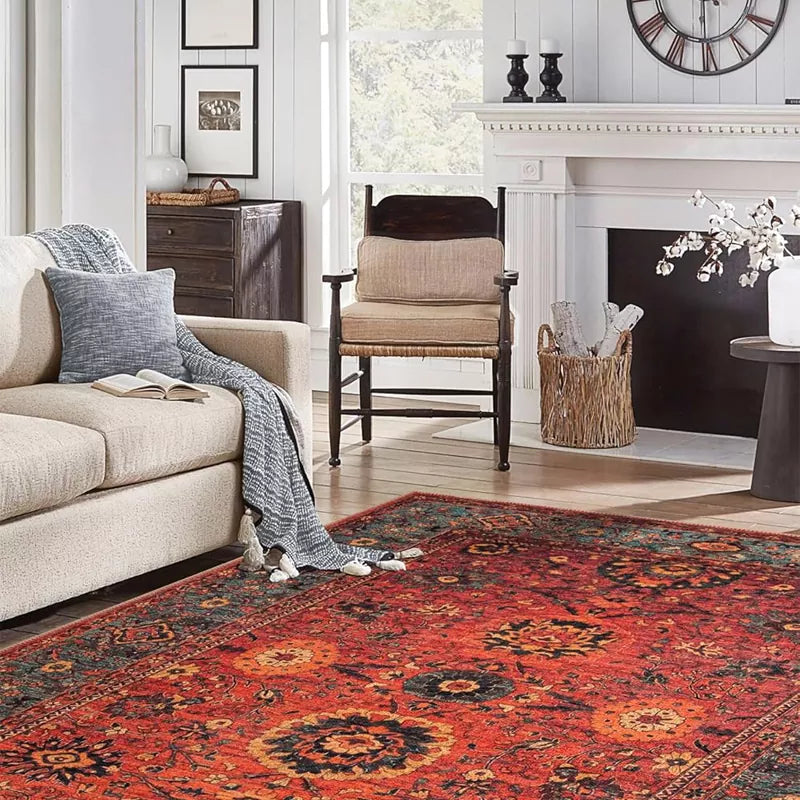 5x7 Machine Washable Area Rug with Non-Slip Backing Ideal for Living Room