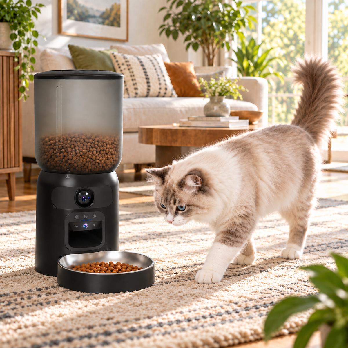Smart WiFi Cat Feeder with Dual Camera & Laser Toy -P2