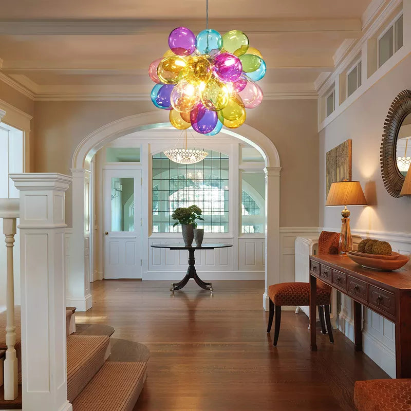 Bubbles Chandelier Hand Blown Colorful Glass Balloon-T7