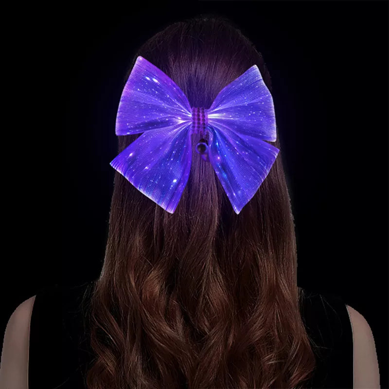 LED Light-Up Handmade Jumbo Bow-Knot Hair Clips