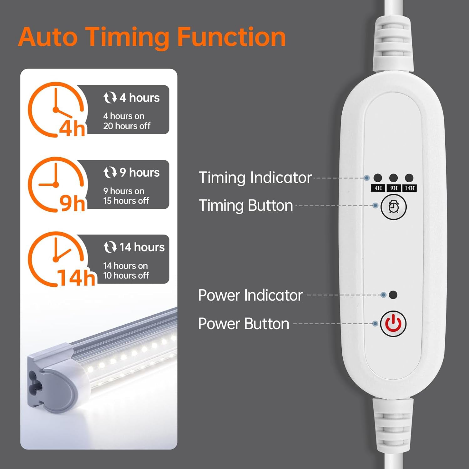 5-Tier Plant Stand with T8 24W Grow Light for Indoor Plants with Wheel