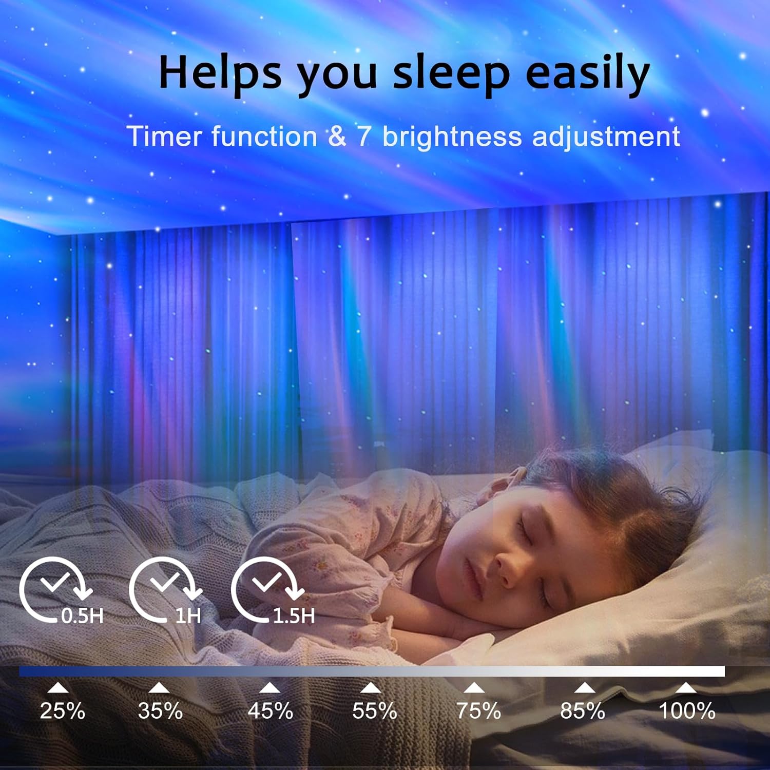Dual Effect Night Light Aurora and Moon Star Galaxy Projector 14 Colors - ktvhomes