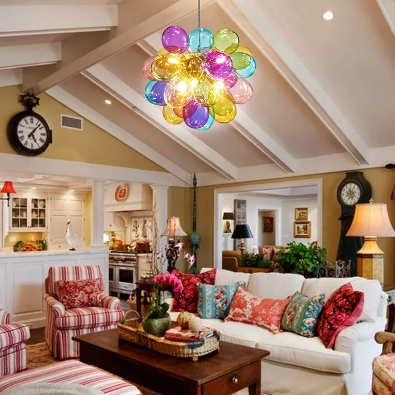 Bubbles Chandelier Hand Blown Colorful Glass Balloon-T7