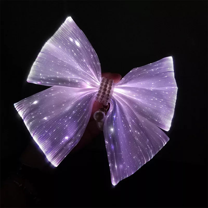 LED Light-Up Handmade Jumbo Bow-Knot Hair Clips
