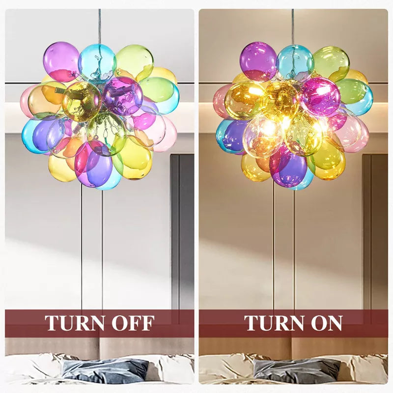 Bubbles Chandelier Hand Blown Colorful Glass Balloon-T7