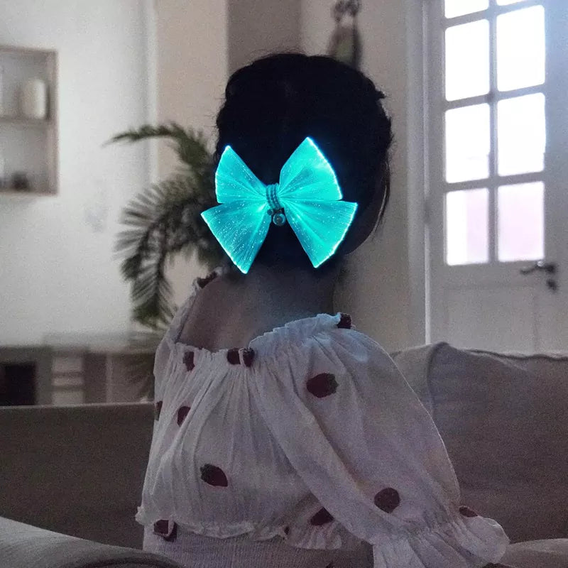 LED Light-Up Handmade Jumbo Bow-Knot Hair Clips