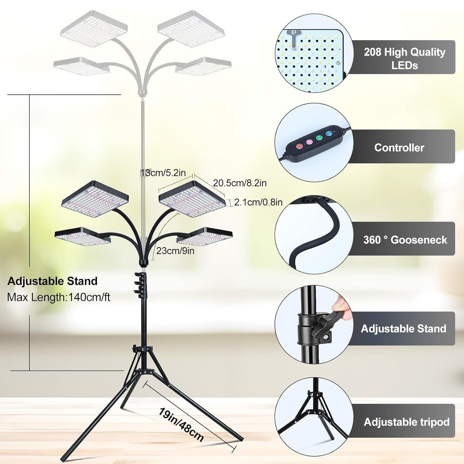 28W Natural Sunlight Full Spectrum Plant Growing Lamps