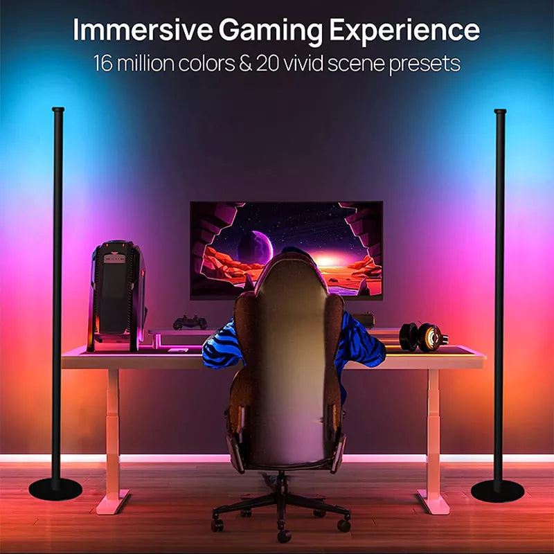 RGB LED Corner Floor Lamp Minimalist for Bedroom Living Room