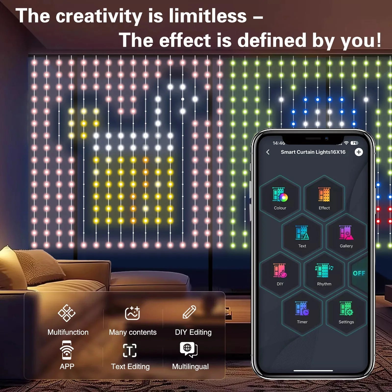 IP65 Smart APP LED Decorative Light-DIY Text/Animation - ktvhomes