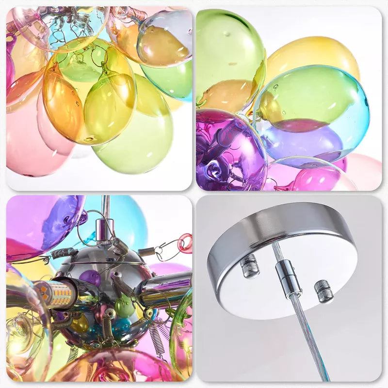 Bubbles Chandelier Hand Blown Colorful Glass Balloon-T7