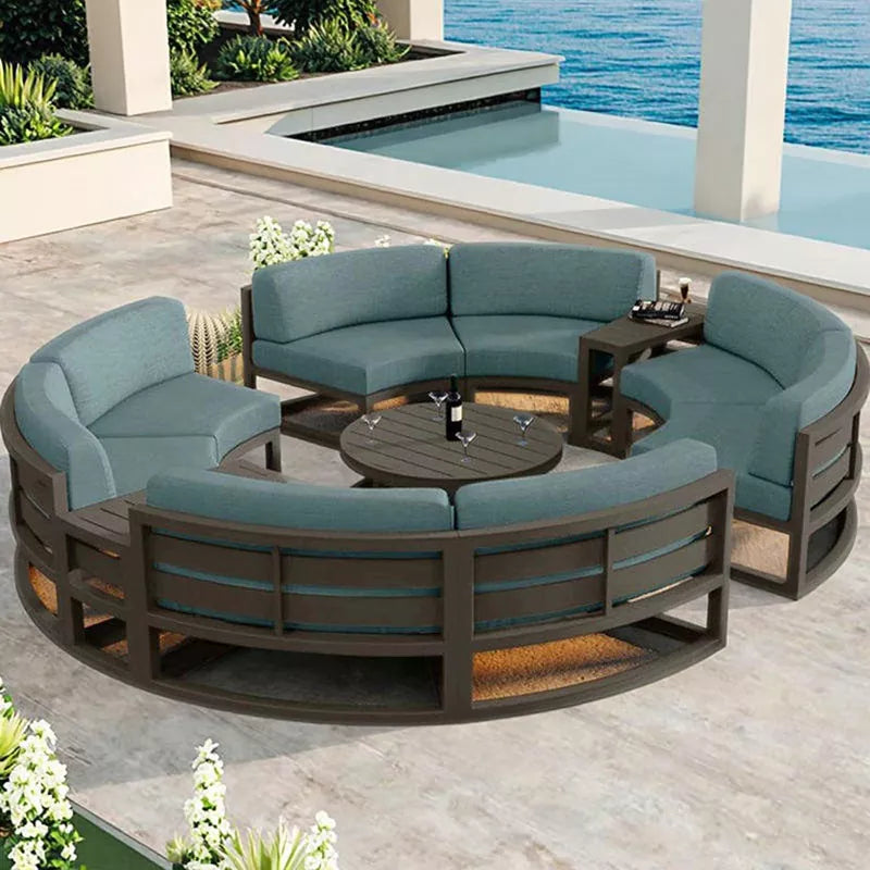 Modern Patio Outside Relaxing Modular Sofa Set Sectional Round Outdoor