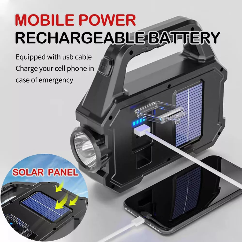 LED Lights for Outdoor Camping with Solar Charging Panel