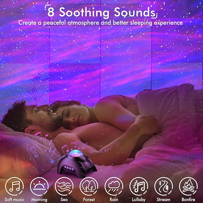 Star Galaxy Projector for Bedroom, Bluetooth Speaker and White Noise Aurora Projector - ktvhomes
