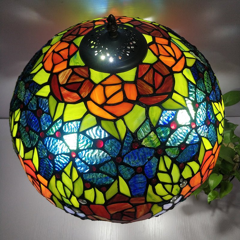 Tiffany Antique Table Lamps Colorful Glass Rose Pastoral Bar Cafe Bedroom For Sale - ktvhomes