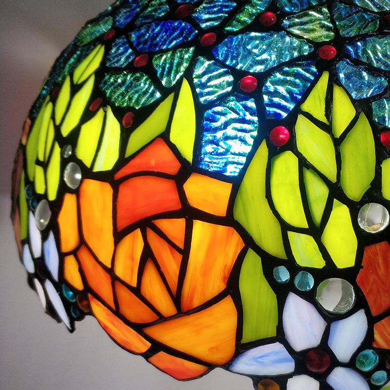 Tiffany Antique Table Lamps Colorful Glass Rose Pastoral Bar Cafe Bedroom For Sale - ktvhomes
