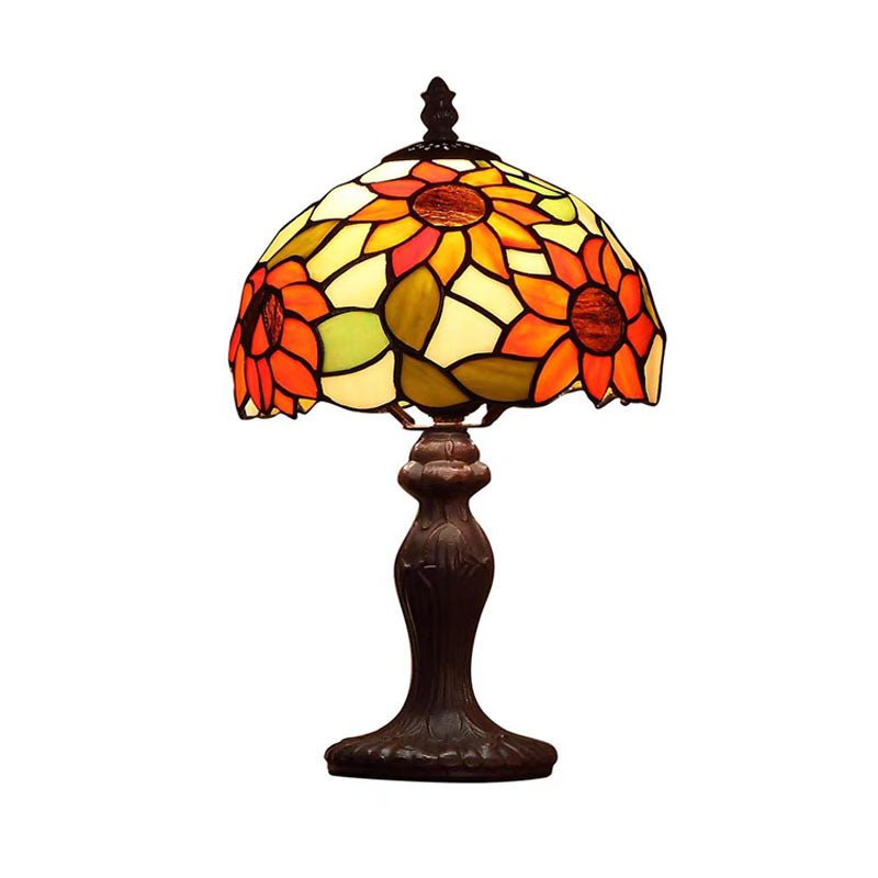 Tiffany Stained Glass Sunflower Yellow Table Lamp For Bedside Living Room Dormitory Dining Room - ktvhomes