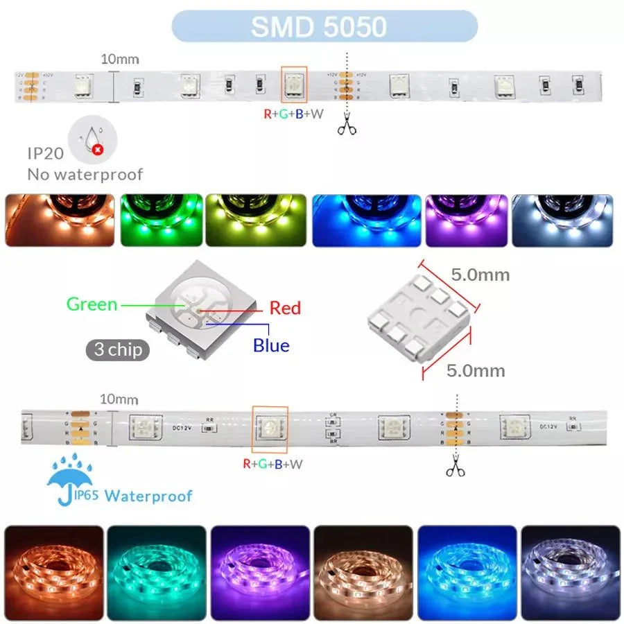 WIFI 5050 RGB Bluetooth LED Light Strip - ktvhomes