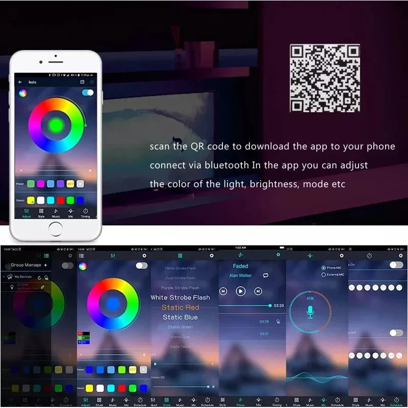 WIFI 5050 RGB Bluetooth LED Light Strip - ktvhomes