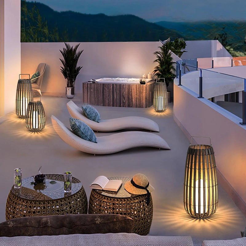 Woven Lantern Outdoor Lamp - ktvhomes