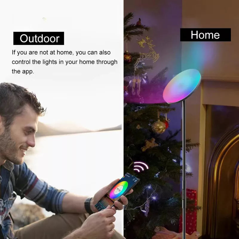 Modern LED Corner Floor Lamp Smart WIFI Control Light RGB