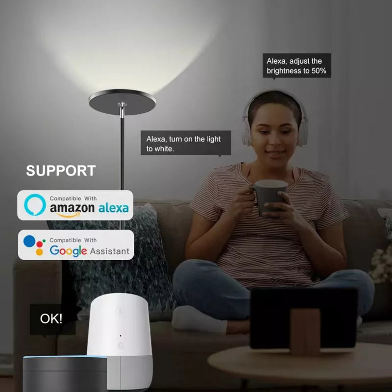 Modern LED Corner Floor Lamp Smart WIFI Control Light RGB