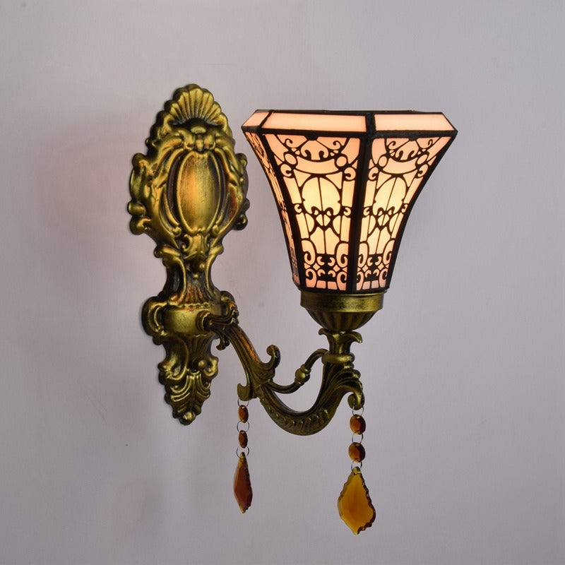 Tiffany Wall Lamp Pastoral Crystal  Bar Hotel Hallway Arabic Style