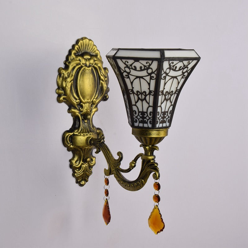 Tiffany Wall Lamp Pastoral Crystal  Bar Hotel Hallway Arabic Style