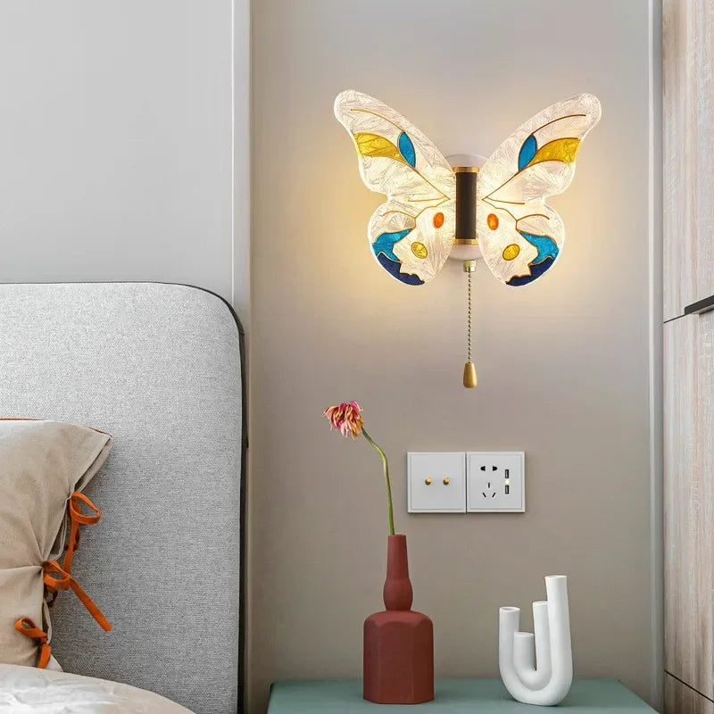 2024 Butterfly Wall Sconce Lamp Bedroom Bathroom Mirror Wall Lights