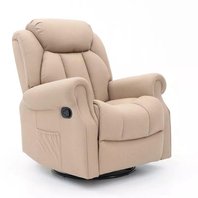 Modern Lazy Boy Fabric Manual Recliner Chair Sofa with Rocking and Swivel