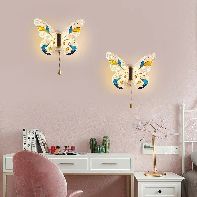 2024 Butterfly Wall Sconce Lamp Bedroom Bathroom Mirror Wall Lights