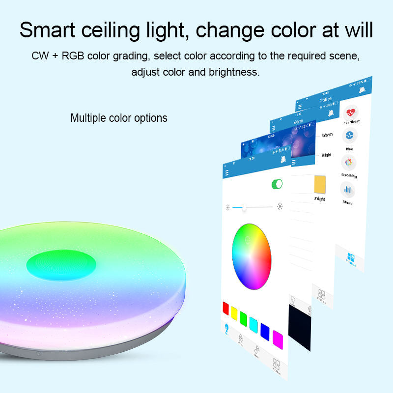 16 inch Smart Recessed Lights Wifi App Control Music Rhythm 16 Colors