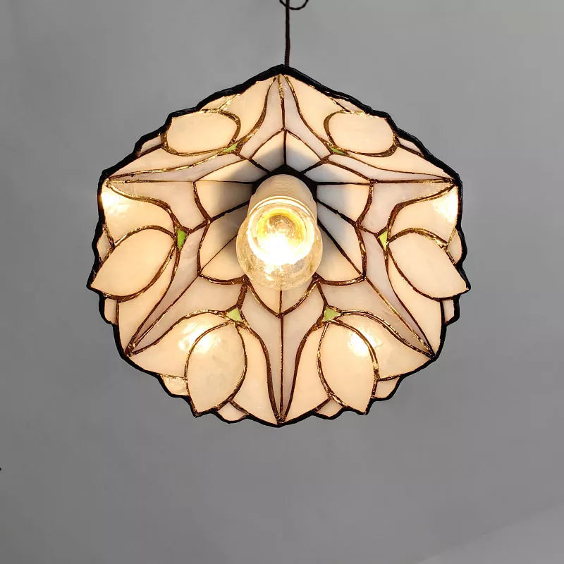 Europe France Style LED Pendant Light Tiffany Color Copper Glass Lampshade