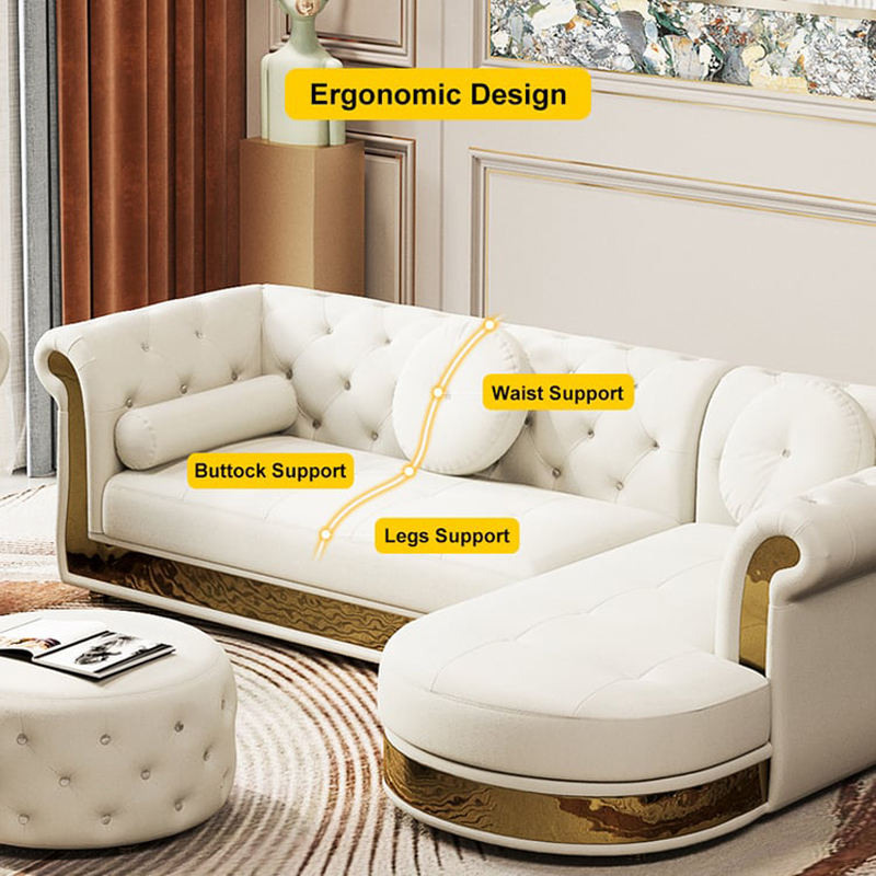 Luxury Couches L Shape Sofa Set Sectional Corner Modular Living Room