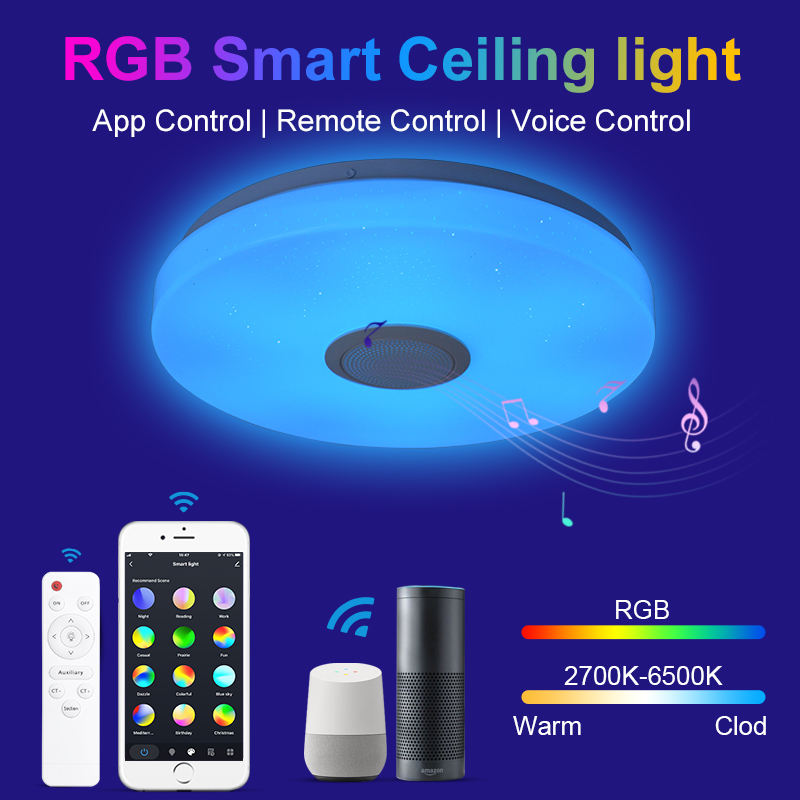 16 inch Smart Recessed Lights Wifi App Control Music Rhythm 16 Colors