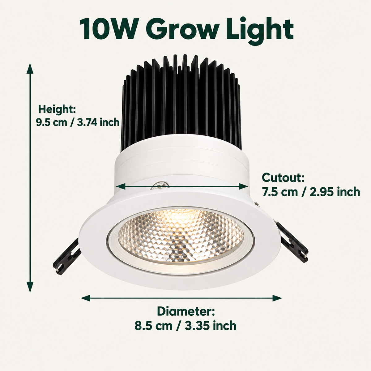 Full Spectrum Adjustable Recessed Ceiling LED Grow Light for Plants -G1
