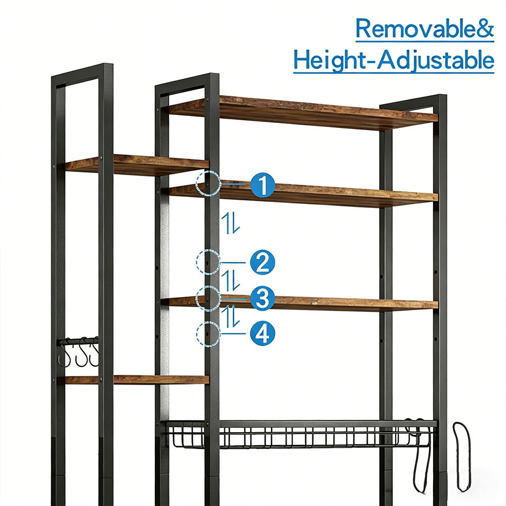 8-Tier Over The Toilet Storage with Side Rack