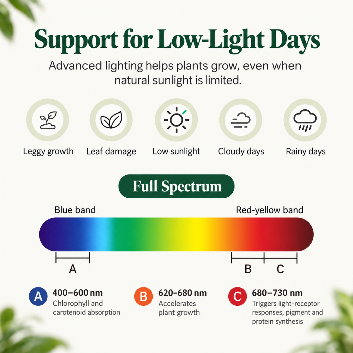 Foldable Full Spectrum Floor Grow Light for Plant Growth - G16